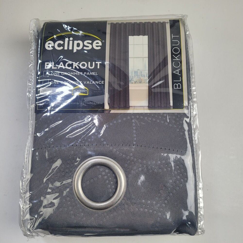 NEW Eclipse Absolute Zero 52 x 108 One Grommet curtain panel 'Smoke' #CT180